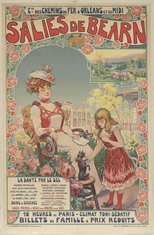 Cie des Chemins de fer d’Orléans et du Midi. Salies de Béarn as a canvas print