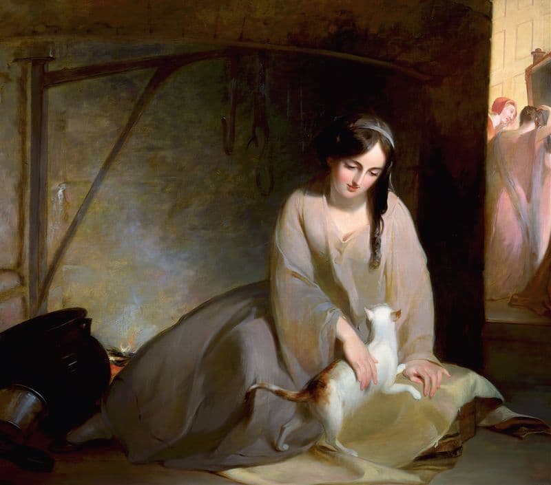 Cinderella at the Kitchen Fire as a canvas print