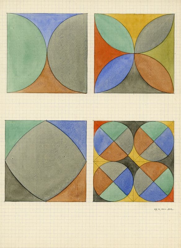 Cirkel, Ruitvorm, halve cirkels as a canvas print