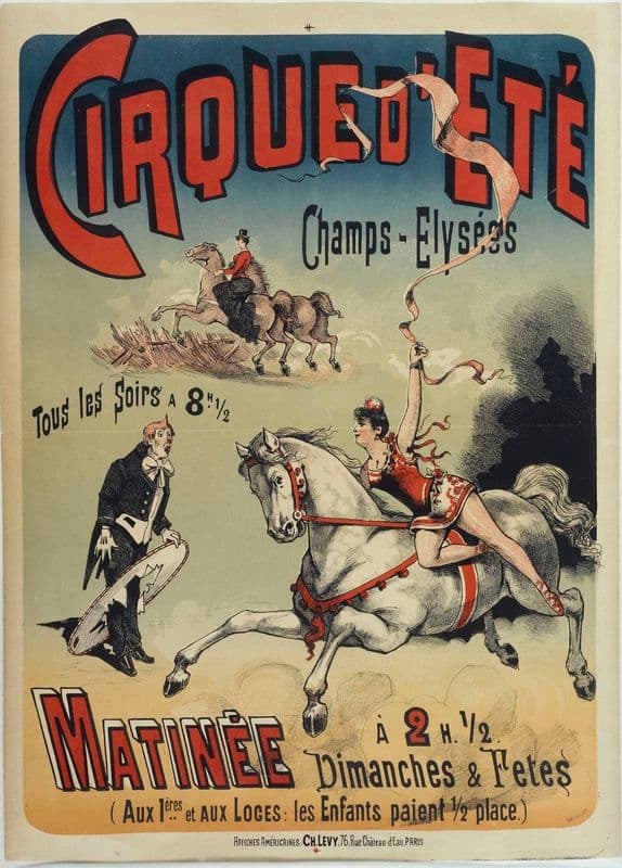 Cirque D’ete Champs-Elysées Tous Les Soirs (1882-1888) as a canvas print