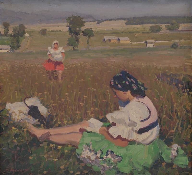 Čítajúca (1940–1945) as a canvas print