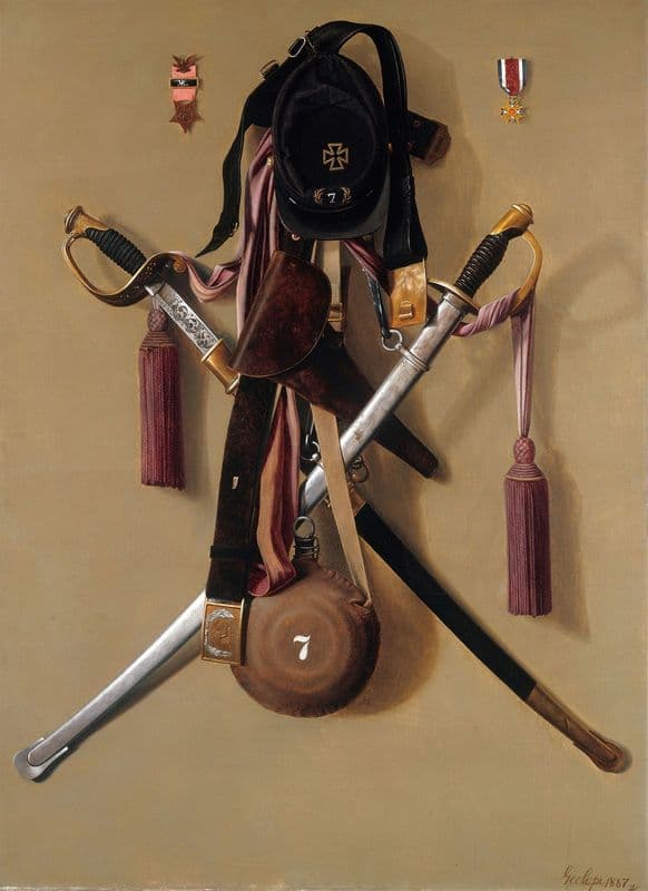 Civil War Regalia of Major Levi Gheen McCauley as a canvas print
