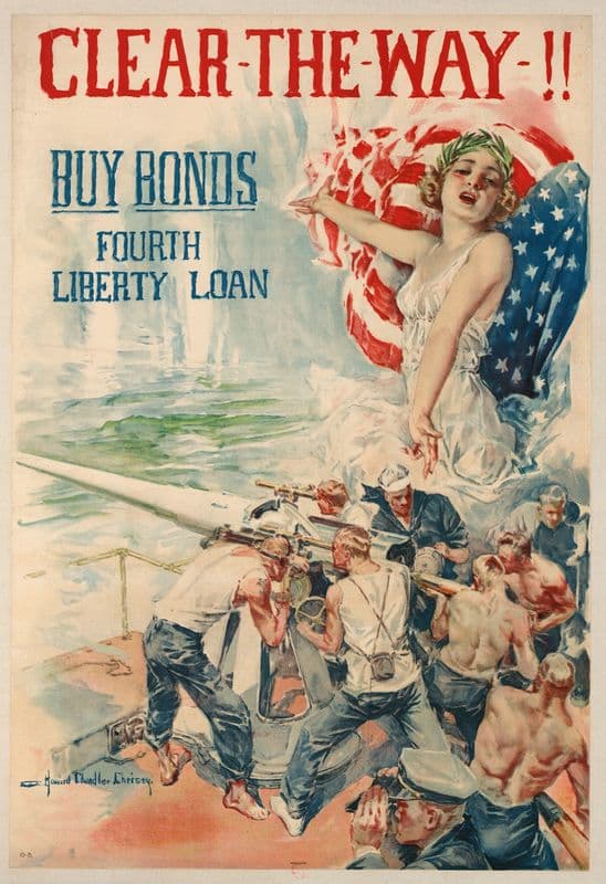 Clear the Way !!. Buy bonds. Fourth Liberty loan as a canvas print