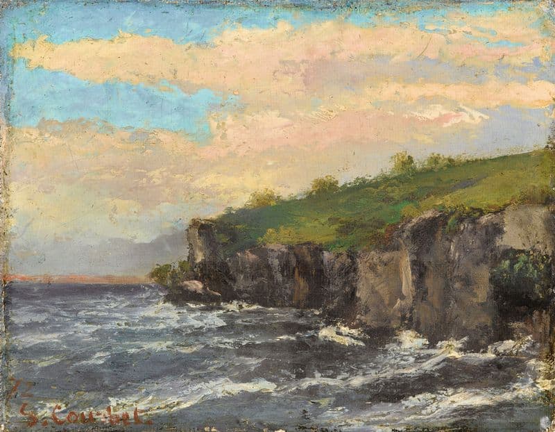 Cliff By The Water as a canvas print