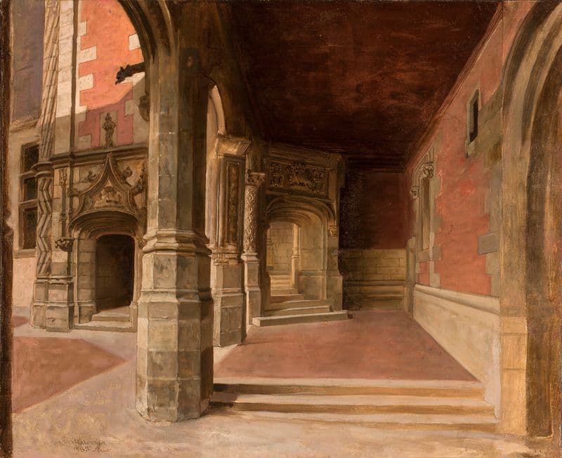 Cloister At The Blois Castle as a canvas print