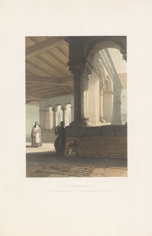 Cloister of St Gertude at Nivelles (1852 - 1878) as a canvas print