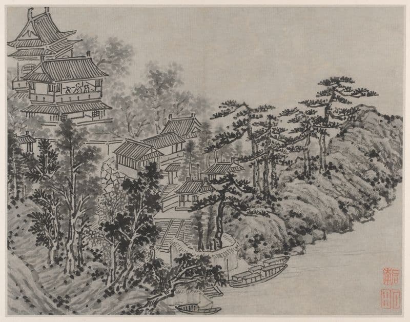 Cloud-Climbing Pavilion (after 1490) as a canvas print