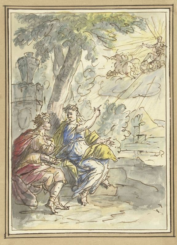 Clymene vertelt haar zoon Phaëton over zijn vader Apollo (1677 - 1755) as a canvas print