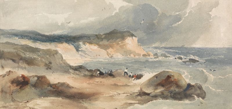 Coast Scene with Figures as a canvas print