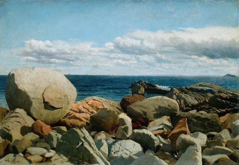 Coastal Rocks, Nahant; A Sketch as a canvas print