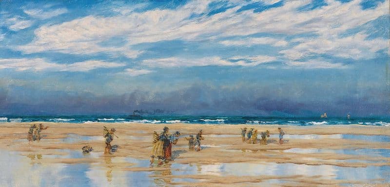 Cockle Fishers At Gravelines as a canvas print