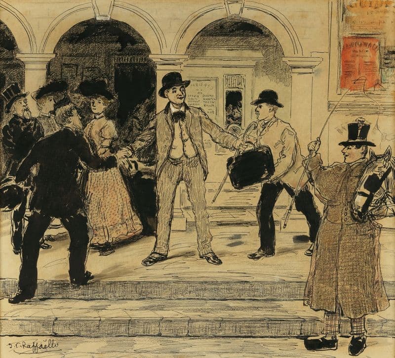 Comédien Arrivant Dans Une Ville De Province as a canvas print