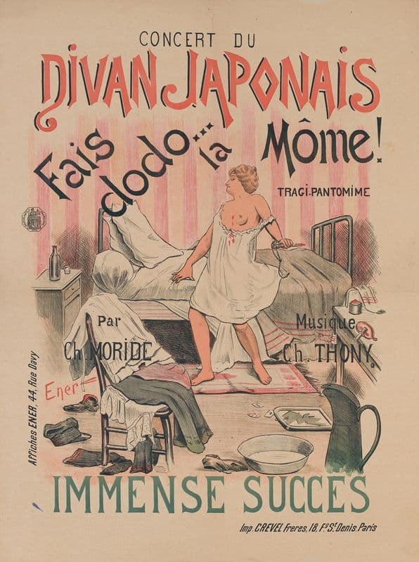 Concert Du Divan Japonais Fais Dodo. La Môme Tragi- Pantomime Par Ch. Moride Musique De Ch. Thony Immense (1880-1890) as a canvas print