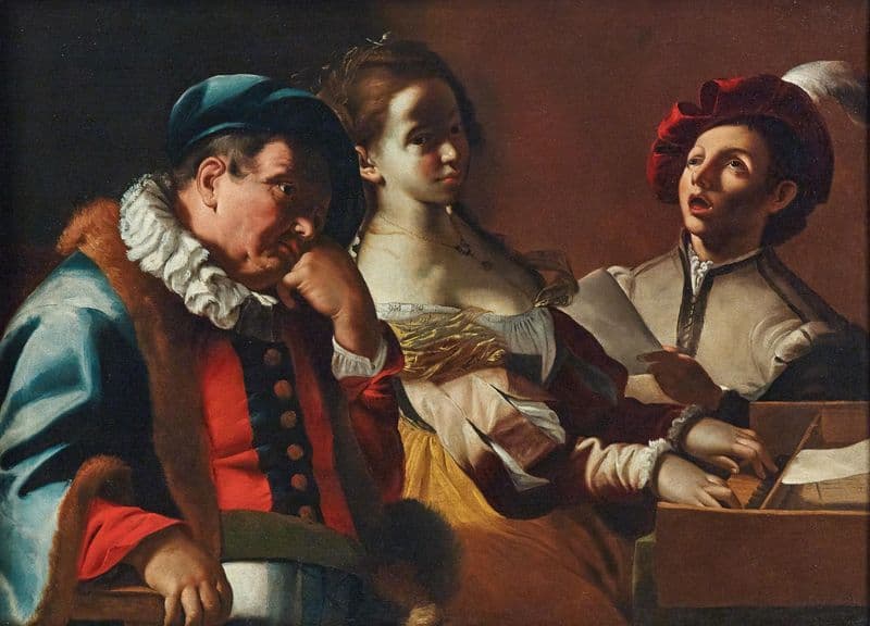 Concertino With A Clavicord Player as a canvas print
