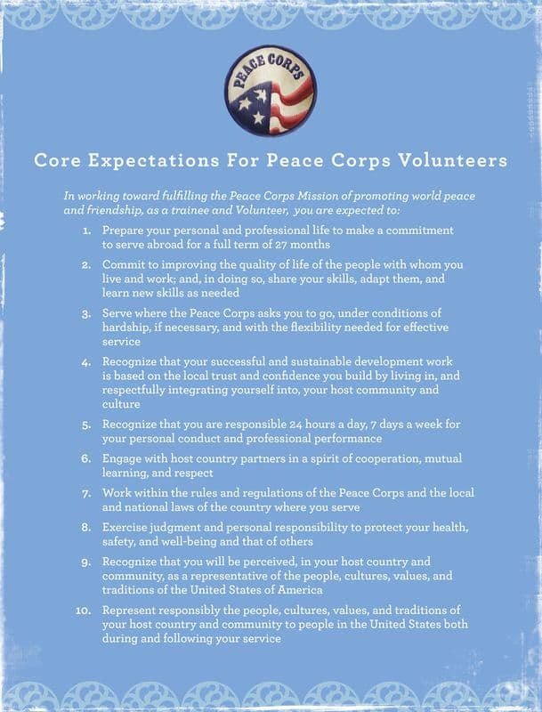 Core Volunteer Expectations as a canvas print