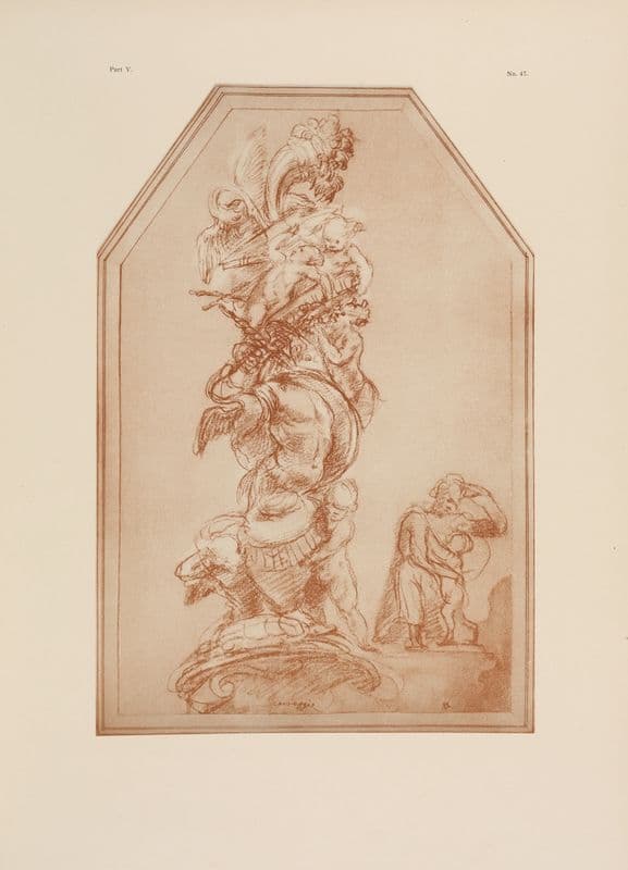 Correggio – Drawing of large pile of objects as a canvas print
