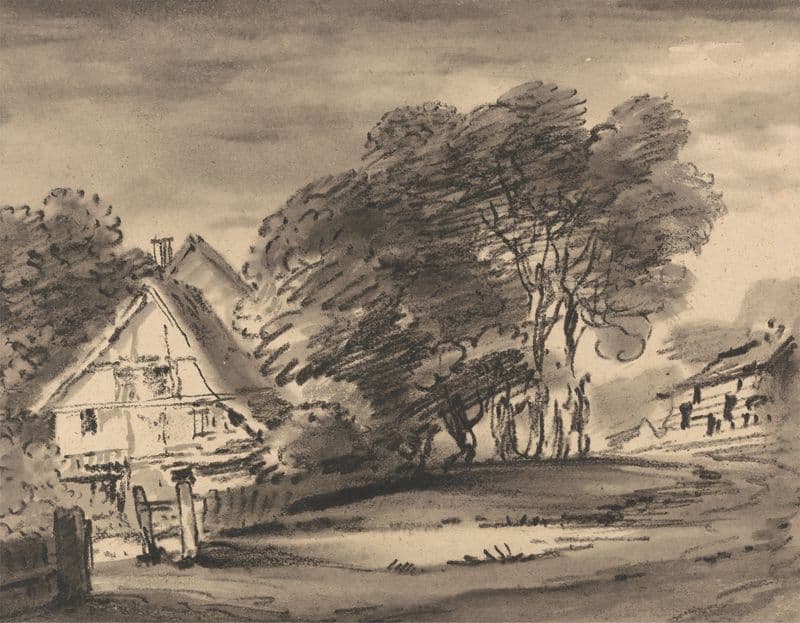 Cottage amongst Trees as a canvas print