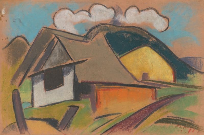 Cottages in the Mountains as a canvas print