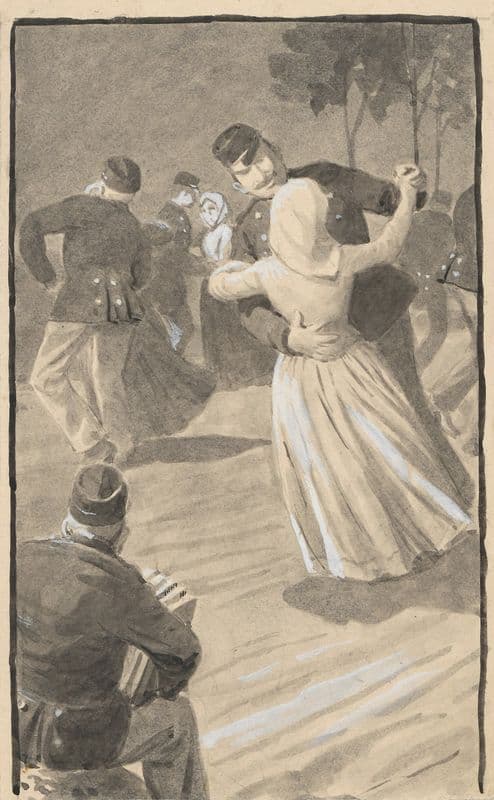Couple dancing as a canvas print