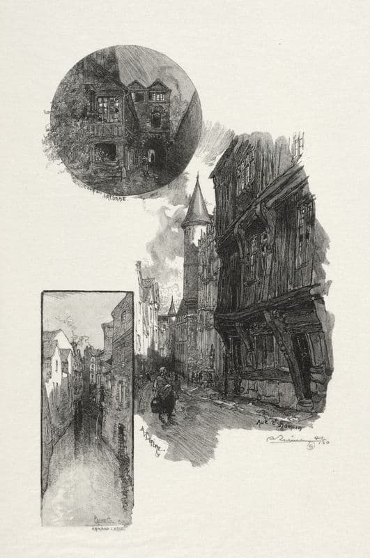 Cour de L’Albane; Rue Saint Romain; L’aubette Rue Armand – Carrel as a canvas print