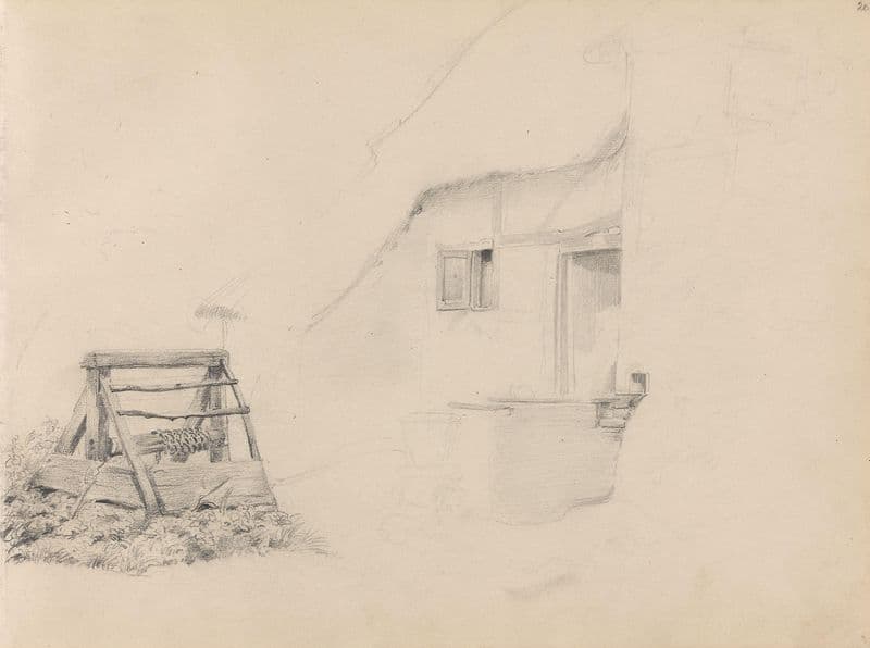 Courtyard with well (between 1845 and 1852) as a canvas print