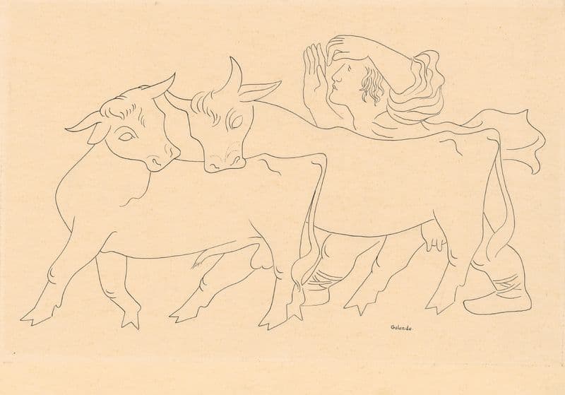 Cowherd as a canvas print