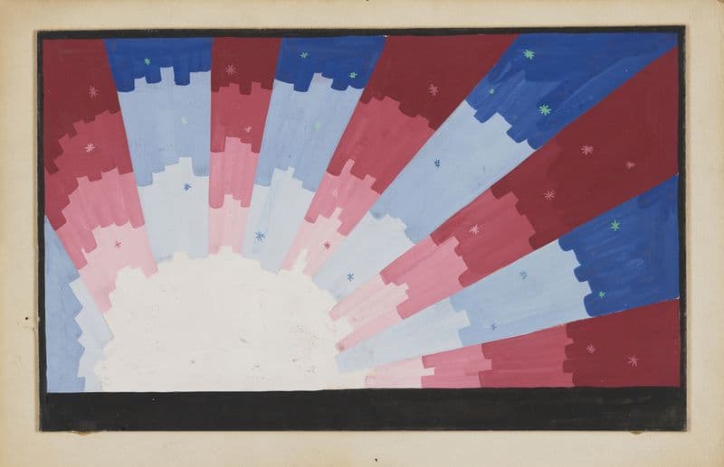 Created Equal: Sketch no. 18, Stereopticon Background (Red, White, and Blue) (1934-1943) as a canvas print
