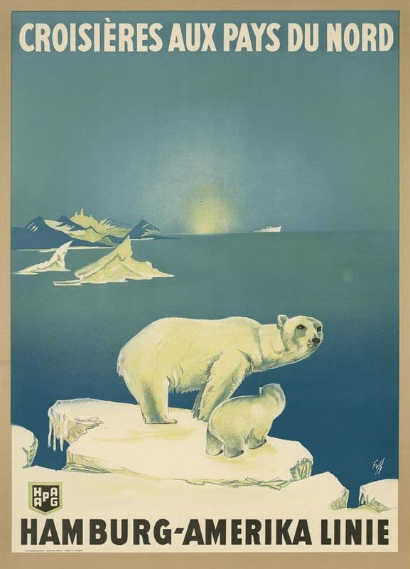 Croisieres aux Pays du Nord ; Hamburg-Amerika Linie as a canvas print
