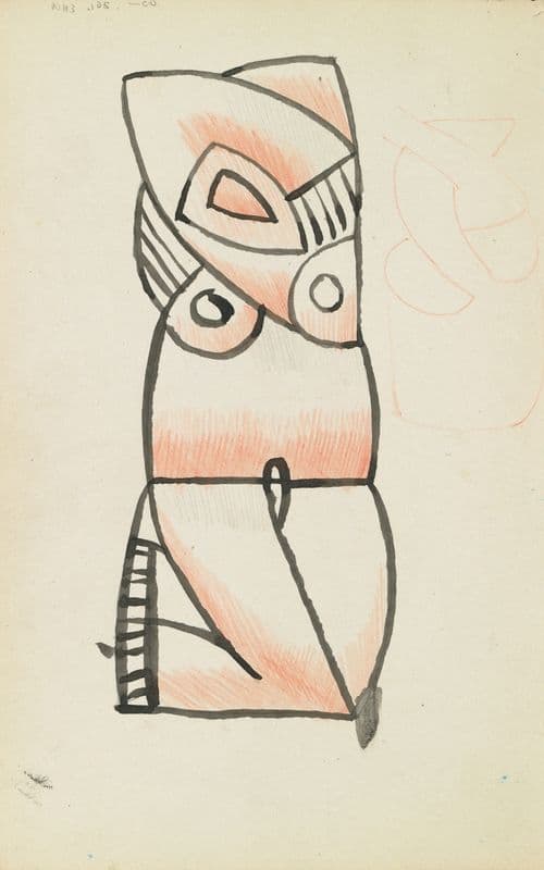 Crouching Female (1910 - 1915) as a canvas print