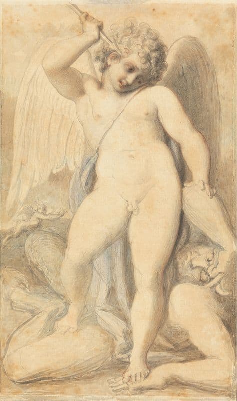 Cupid Overpowering a Satyr as a canvas print