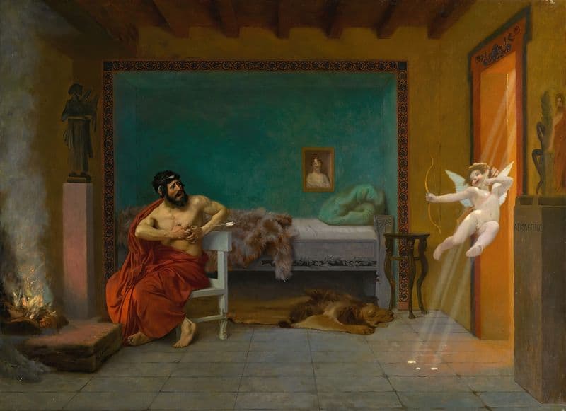 Cupid Runs out the Door as a canvas print