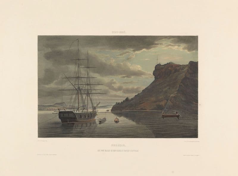 Curaçao. Het Fort Nassau en een gedeelte van het Schottegat (1860-1862) as a canvas print