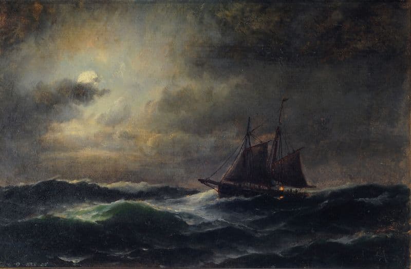 Cutter offshore (19th century) as a canvas print