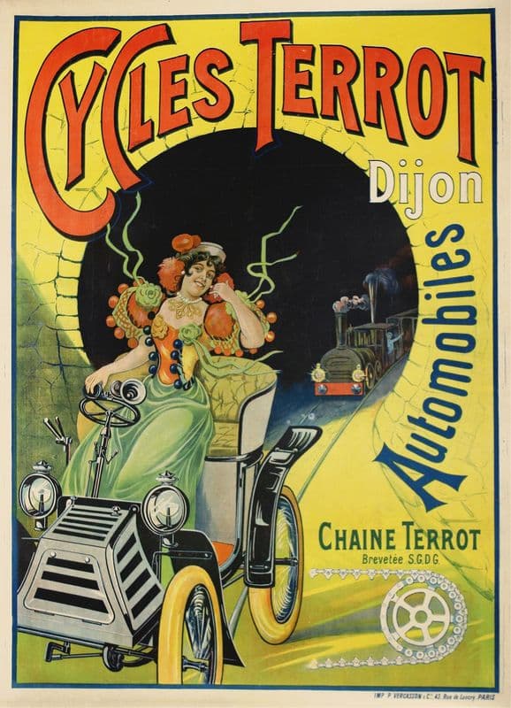 Cycles Terrot Dijon Automobile (c.1900) as a canvas print
