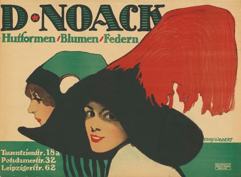 D. Noack Hutformen Blumen Federn as a canvas print