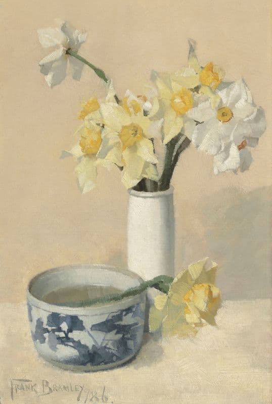 Daffodils and narcissi as a canvas print