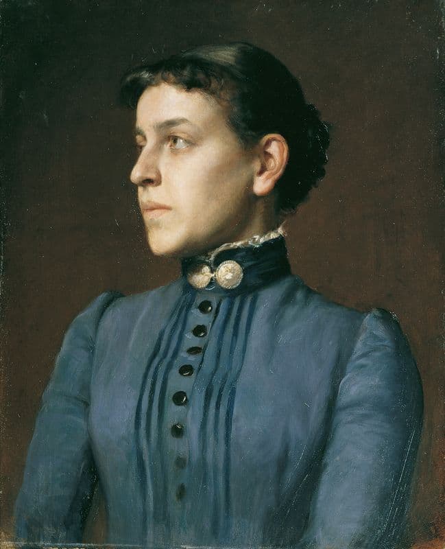 Dame Im Blauen Kleid Datierung (1900-1910) as a canvas print