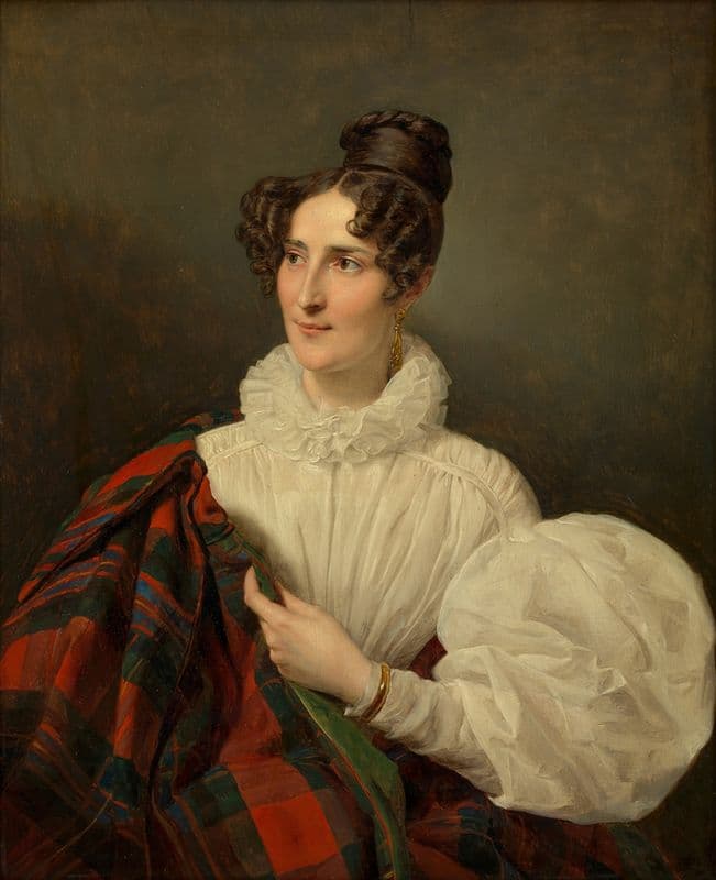 Dame in weißem Kleid as a canvas print