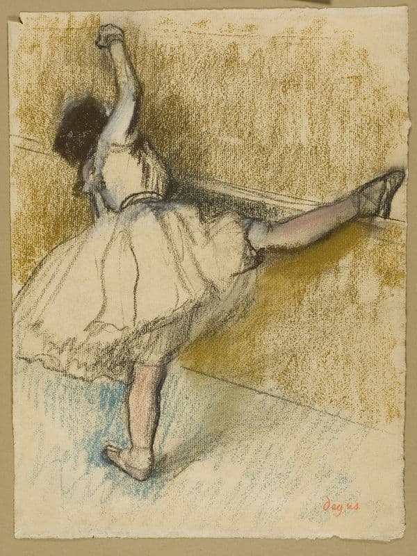 Dancer Stretching at the Bar (1877-80) as a canvas print