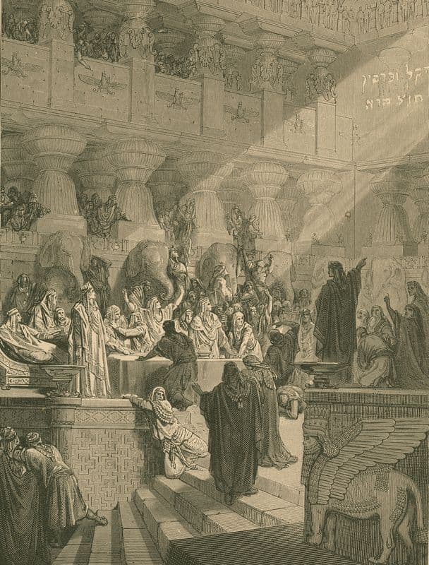 Daniel interpreting the writing on the wall as a canvas print