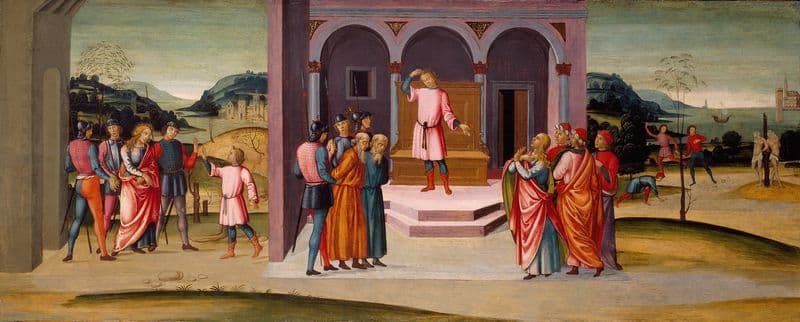 Daniel Saving Susanna, the Judgment of Daniel, and the Execution of the Elders (c. 1500) as a canvas print