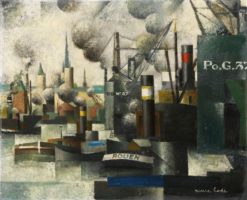Dans le port de Rouen as a canvas print