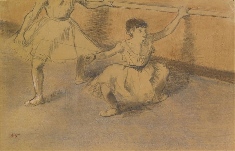 Danseuses à la barre (circa 1883-85) as a canvas print