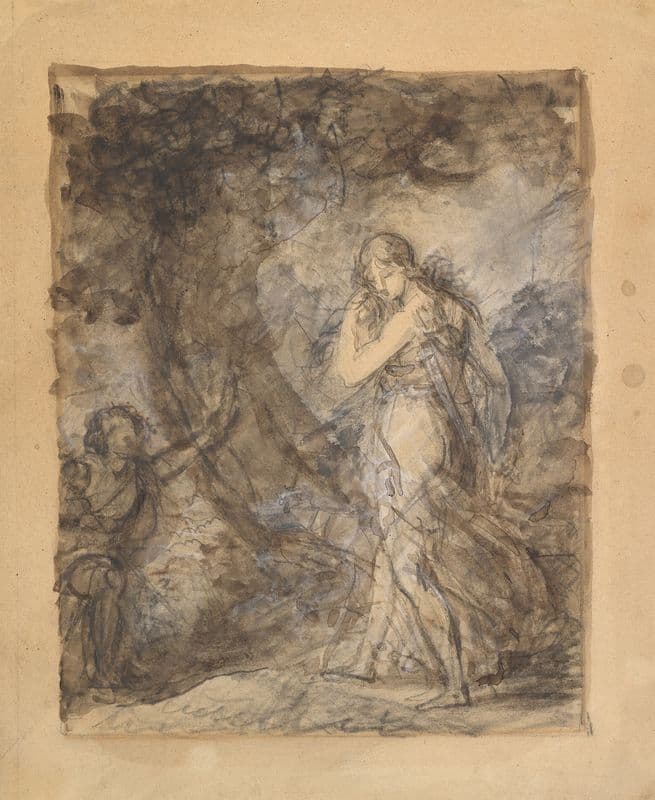 Daphnis Running toward Chloe (ca. 1798) as a canvas print