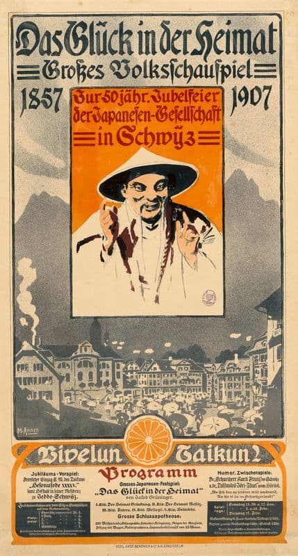 Das Glück in der Heimat. Großes Volksschauspiel von Jakob Grüninger 1907 as a canvas print
