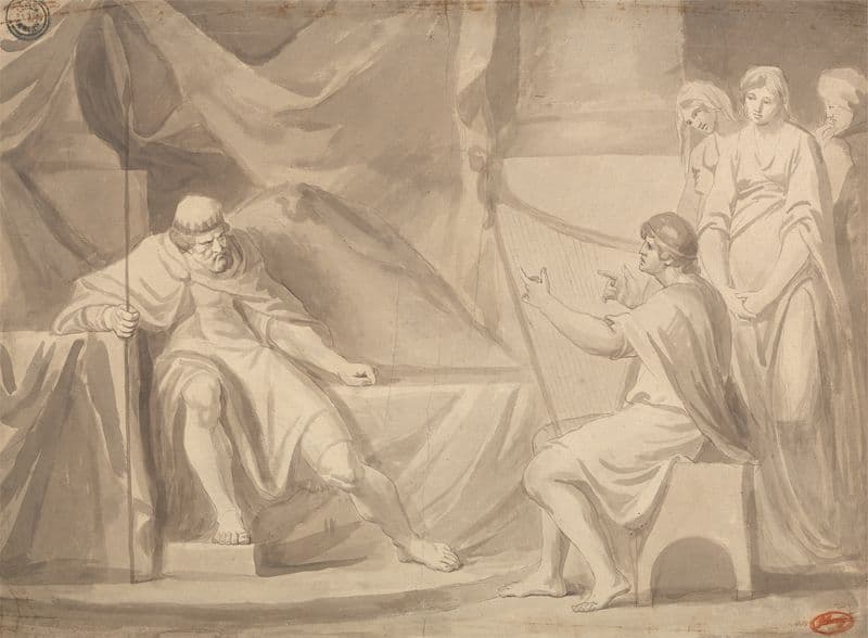 David before Saul as a canvas print