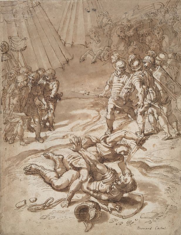David Killing Goliath as a canvas print