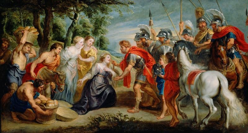 David Meeting Abigail (early 1630s) as a canvas print
