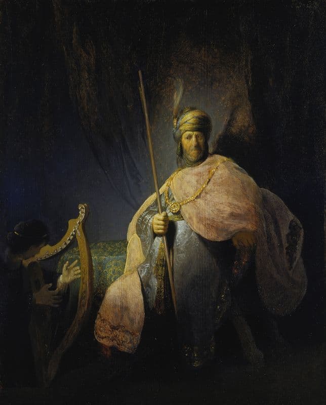 David Playing the Harp in front of Saul (ca. 1630 – 1631) as a canvas print