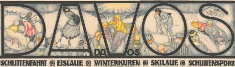 Davos – Schlittenfahrt, Eislauf, Winterkuren, Skilauf, Schlittensport as a canvas print